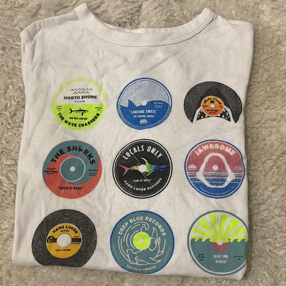 Gap Kids White Cotton Print T-shirt